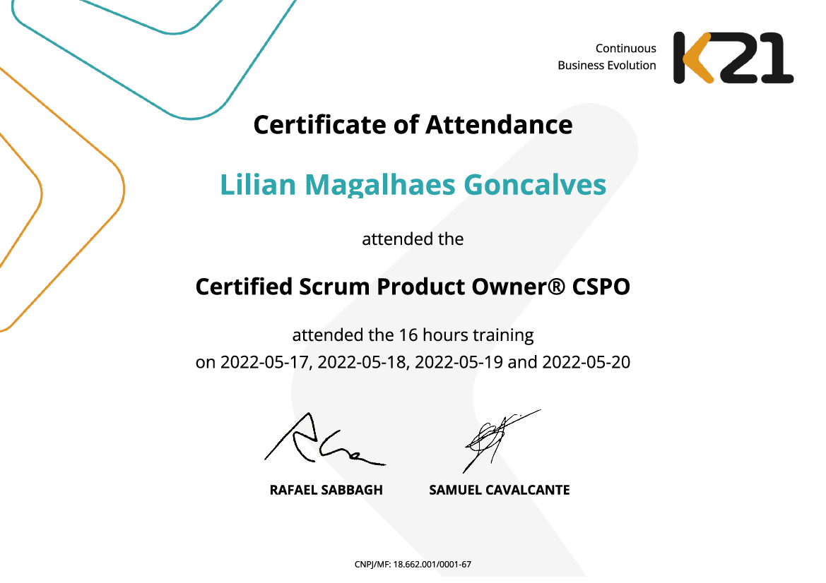 Certificado K21
